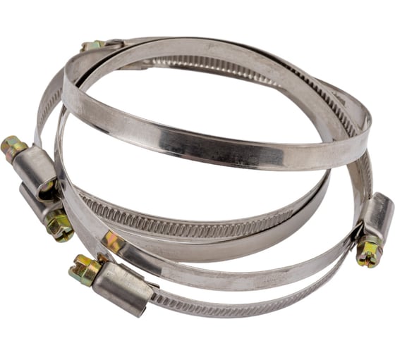 Изображение товара Червячный хомут РОССНА 80х100 мм нержавеющая сталь, винт, 5 шт. Р860716 DIY