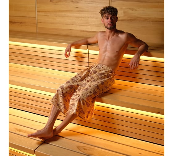 Изображение товара Полотенце для бани Этель Банька мужской килт, 75x144 см хлопок вафельное полотно 1346676