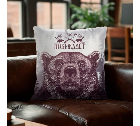 Изображение товара Наволочка декоративная Этель Победитель 40x40 см, велюр, 100% полиэстер 10808266