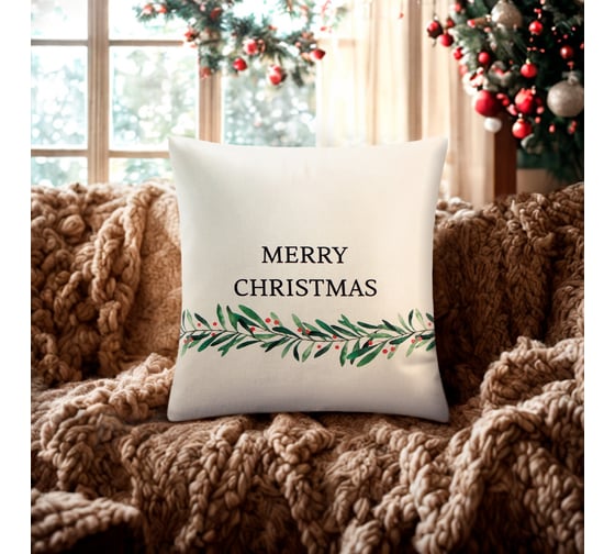 Изображение товара Наволочка декоративная Этель Merry Christmas 40x40±4 см, 100% хлопок 10385139