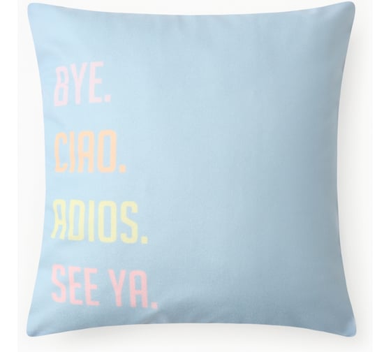 Изображение товара Чехол на подушку Этель Hi, bye, 40х40 см, 100% полиэстер, велюр 10440213