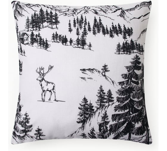 Изображение товара Наволочка декоративная Этель Winter landscape 50х50 см, поплин, 100% хлопок 10651299