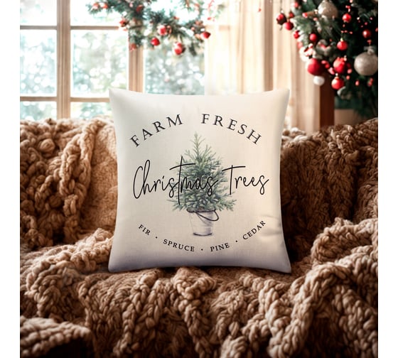 Изображение товара Наволочка декоративная Этель Christmas trees 40x40±4 см, 100% хлопок 10385143