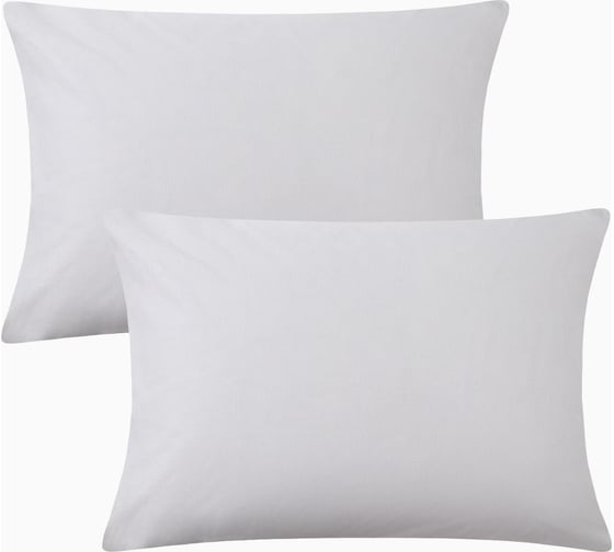 Изображение товара Комплект наволочек Этель 50x70 2 шт, цвет серый поплин, 100% хлопок 10383284