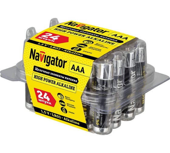 Изображение товара Элемент питания Navigator 94 787 NBT-NE-LR03-BOX24 24 шт 94787