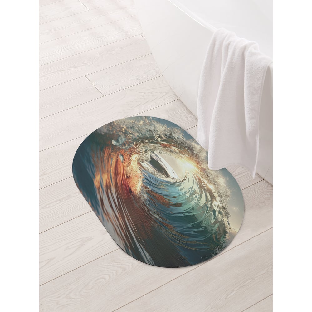 Изображение товара Коврик для ванной и туалета JOYARTY Кольцевая волна 58x38 см противоскользящий