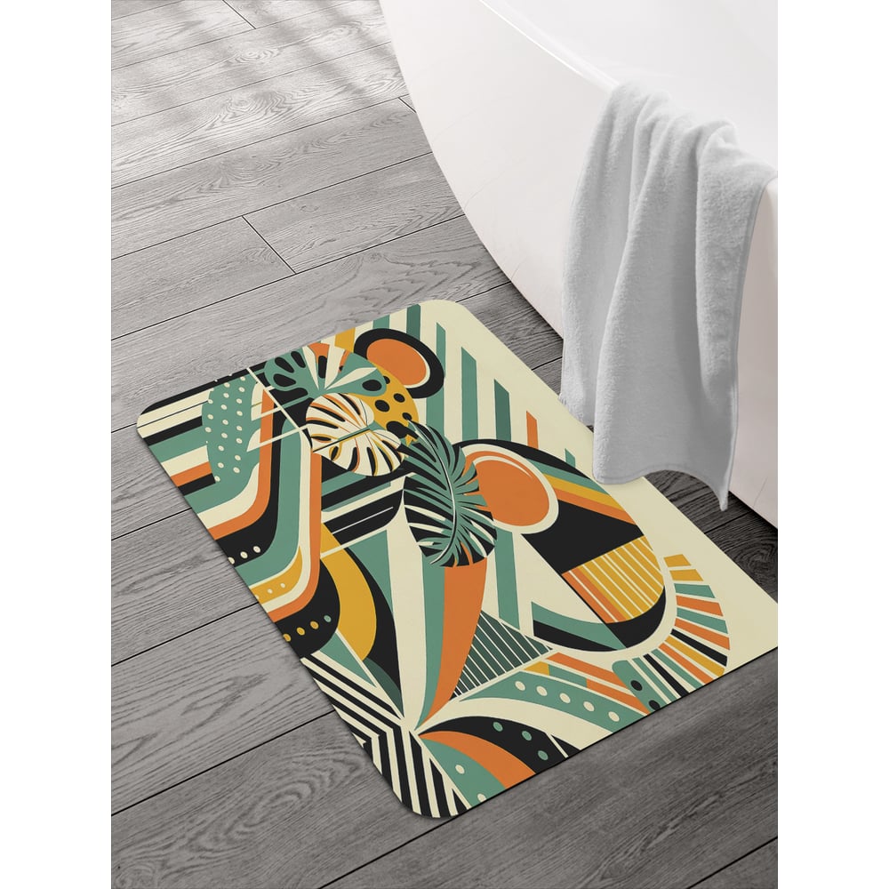 Изображение товара Коврик для ванной JOYARTY Графика форм 58x38 см противоскользящий безопасный