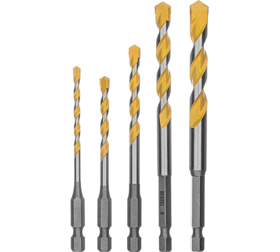 Изображение товара Набор сверл универсальных, Multi cut, 4-10 мм, 5 шт Denzel 706016