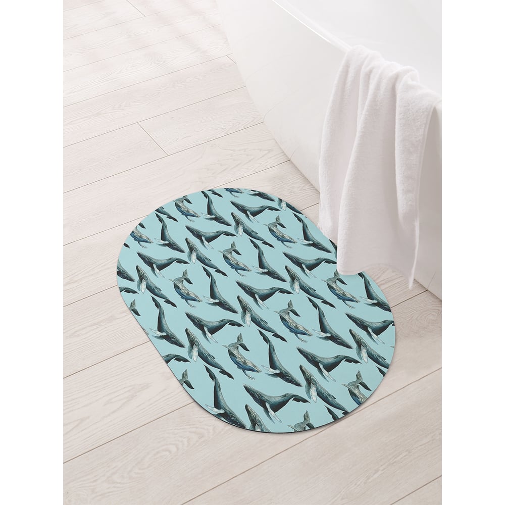 Изображение товара Коврик для ванной и туалета JOYARTY Китовый рай 58x38 см противоскользящий