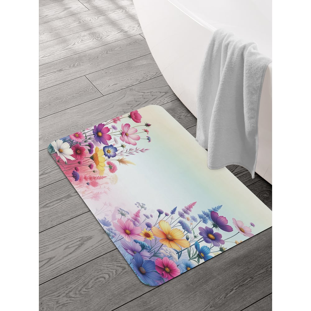 Изображение товара Коврик для ванной и туалета JOYARTY Луговые цветы 58x38 см, sbmrec_sd3461_58x38