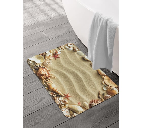 Изображение товара Коврик для ванной и туалета JOYARTY Морская рамка 58x38 см sbmrec_7089_58x38