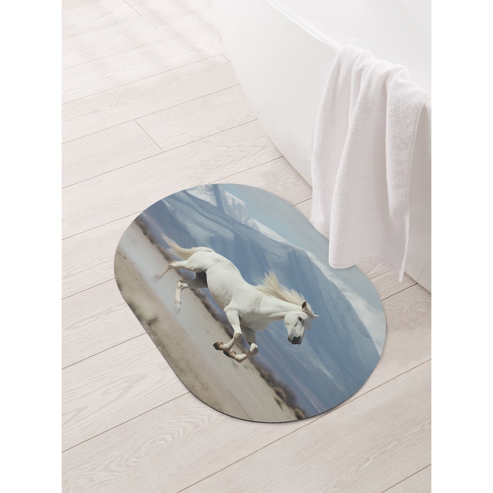Изображение товара Коврик для ванной и туалета JOYARTY Лошадь в горах 58x38 см, противоскользящий