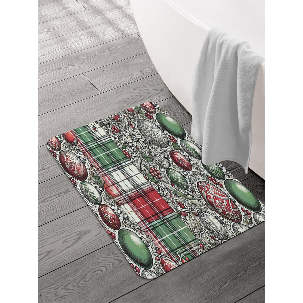 Изображение товара Коврик для ванной JOYARTY Игрушки на ель 58x38 см противоскользящий