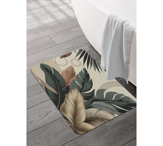 Изображение товара Коврик для ванной и туалета JOYARTY Банановые листья 58x38 см, sbmrec_sd3580_58x38