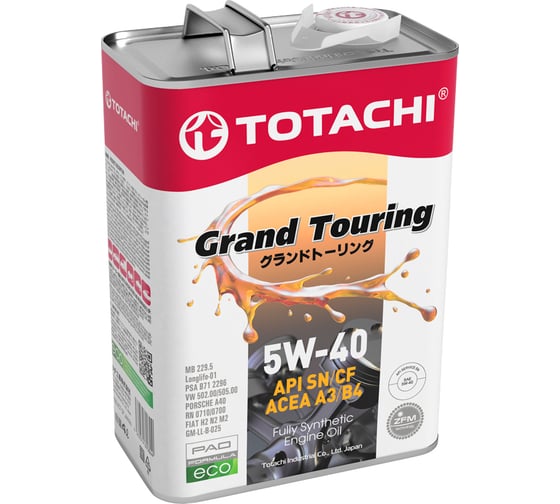 Изображение товара Моторное масло TOTACHI Grand Touring Fully Synthetic SN/CF 5W-40 4л 11904