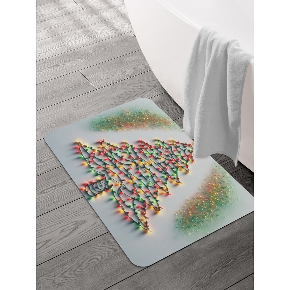 Изображение товара Коврик для ванной и туалета JOYARTY Елочка гори 58x38 см новогодний дизайн