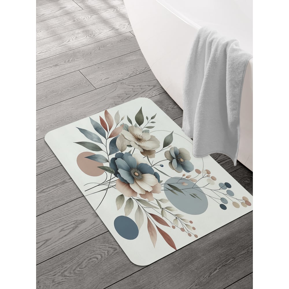 Изображение товара Коврик для ванной и туалета JOYARTY Геометрия цветов 58x38 см