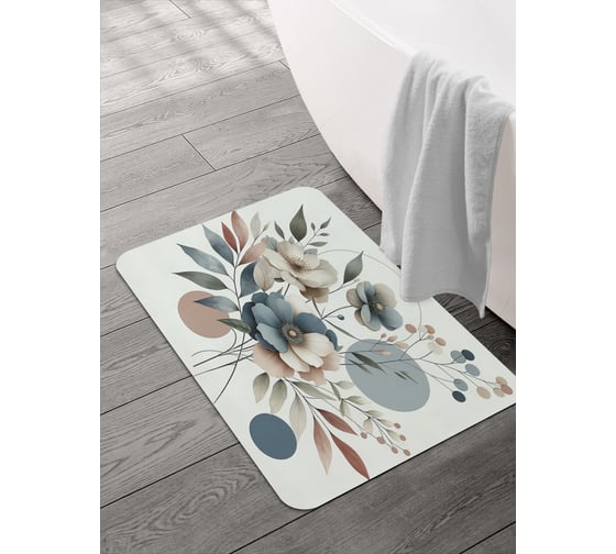 Изображение товара Коврик для ванной и туалета JOYARTY Геометрия цветов 58x38 см, sbmrec_sd3507_58x38