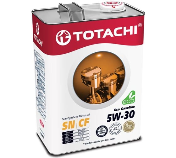 Изображение товара Моторное масло TOTACHI Eco Gasoline Semi-Synthetic SN/CF, 5W-30, 4 л 10804