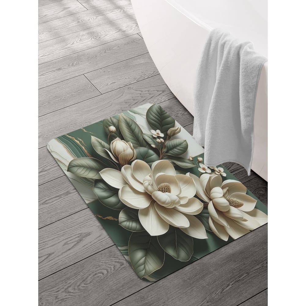 Изображение товара Коврик для ванной и туалета JOYARTY Мраморная магнолия 58x38 см