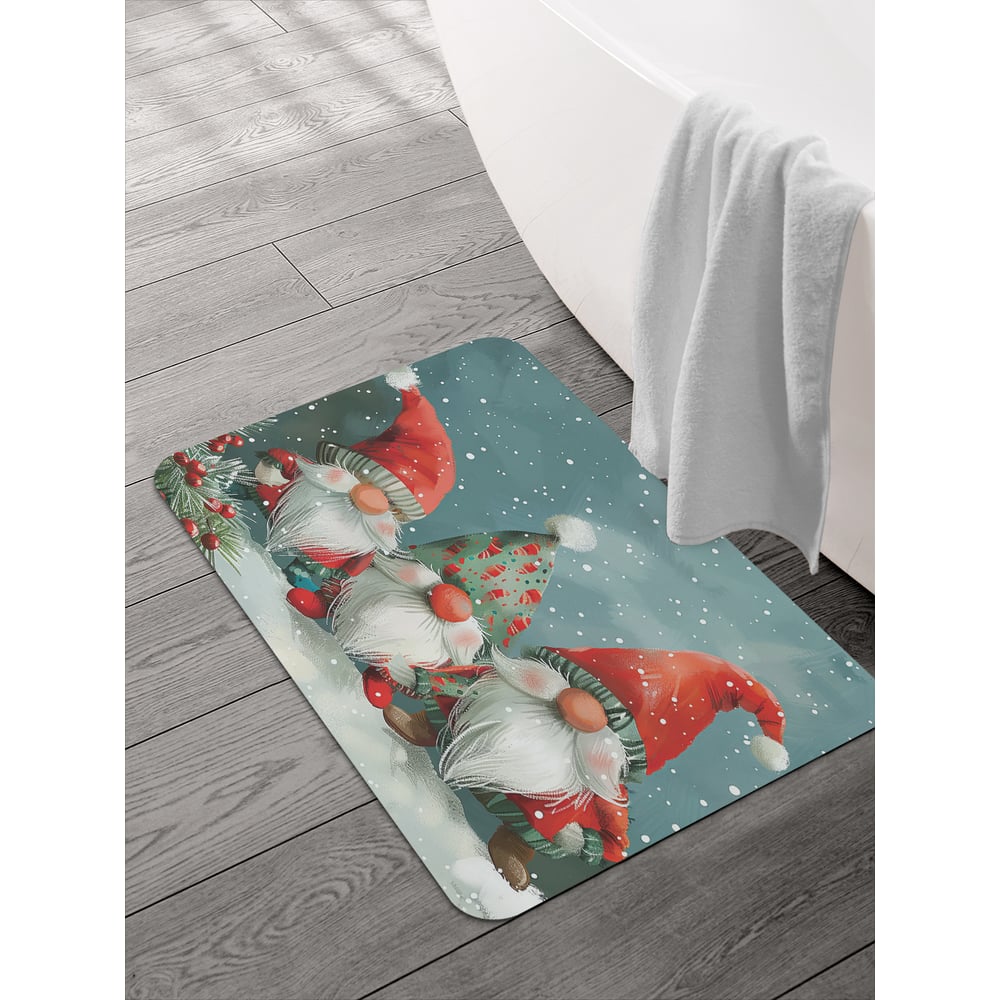 Изображение товара Коврик для ванной и туалета JOYARTY В канун праздника 58x38 см новогодний с противоскользящим покры