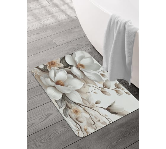 Изображение товара Коврик для ванной и туалета JOYARTY Магнолия 58x38 см, sbmrec_sd3462_58x38