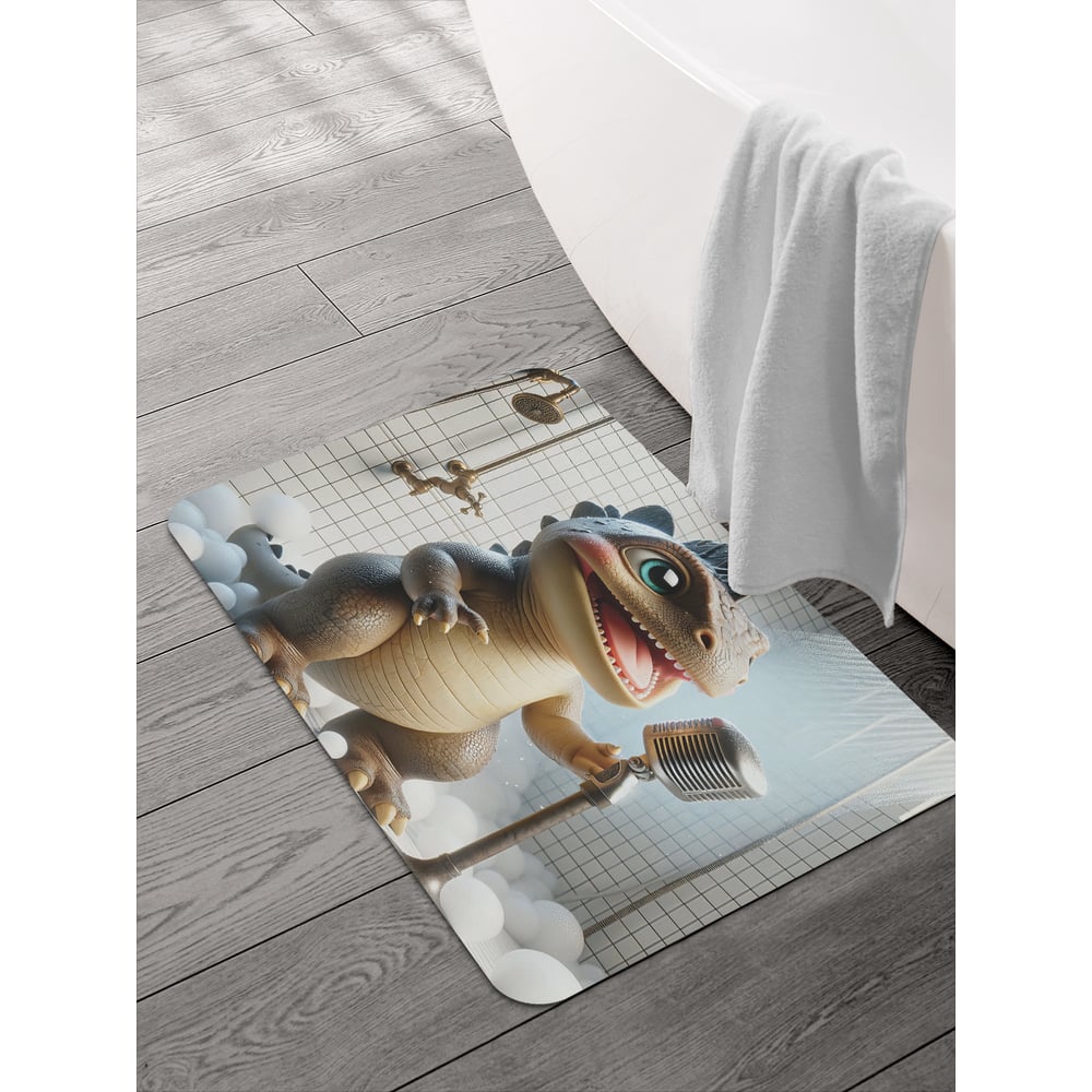 Изображение товара Коврик для ванной JOYARTY Динозавр поет 58x38 см с противоскользящим покрытием
