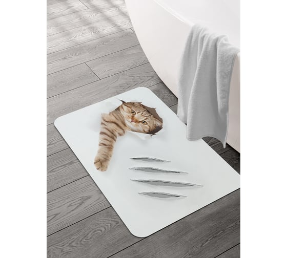 Изображение товара Коврик для ванной и туалета JOYARTY Кот с царапиной 58x38 см sbmrec_31202_58x38
