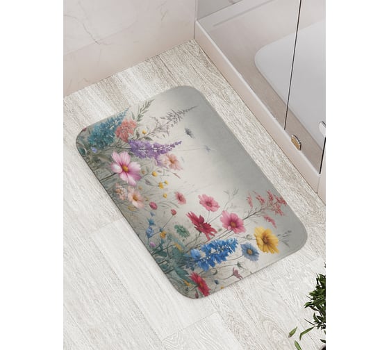 Изображение товара Коврик для ванной комнаты и туалета противоскользящий JoyArty "Цветы в тумане" 52x77 см bath_sd3479