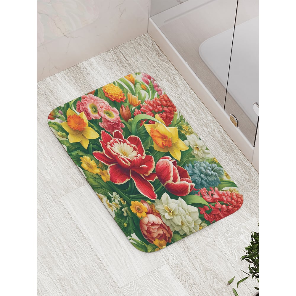 Изображение товара Коврик для ванной комнаты JoyArty Цветочный букет 52x77 см противоскользящий