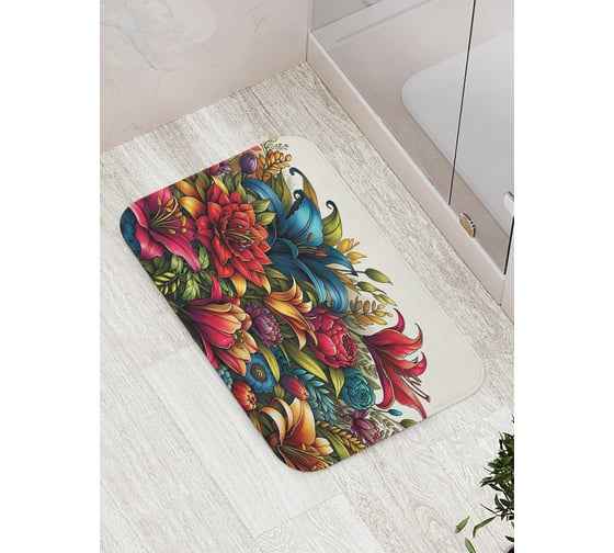 Изображение товара Коврик для ванной комнаты и туалета противоскользящий JoyArty "Цветочное настроение" 52x77 см bath_sd3526