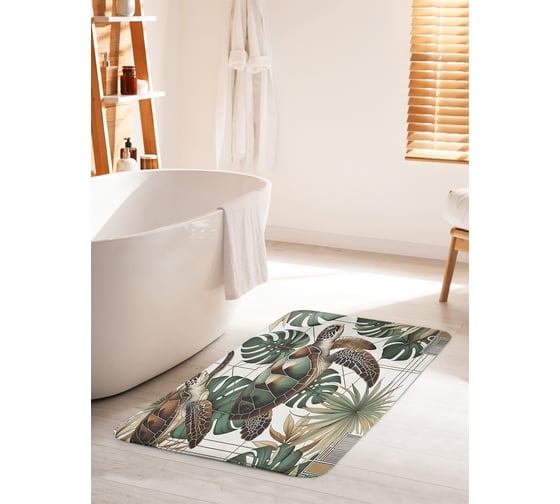 Изображение товара Коврик для ванной комнаты и туалета противоскользящий JoyArty "Черепаха летает" 60x100 см bath_sd3559_60x100