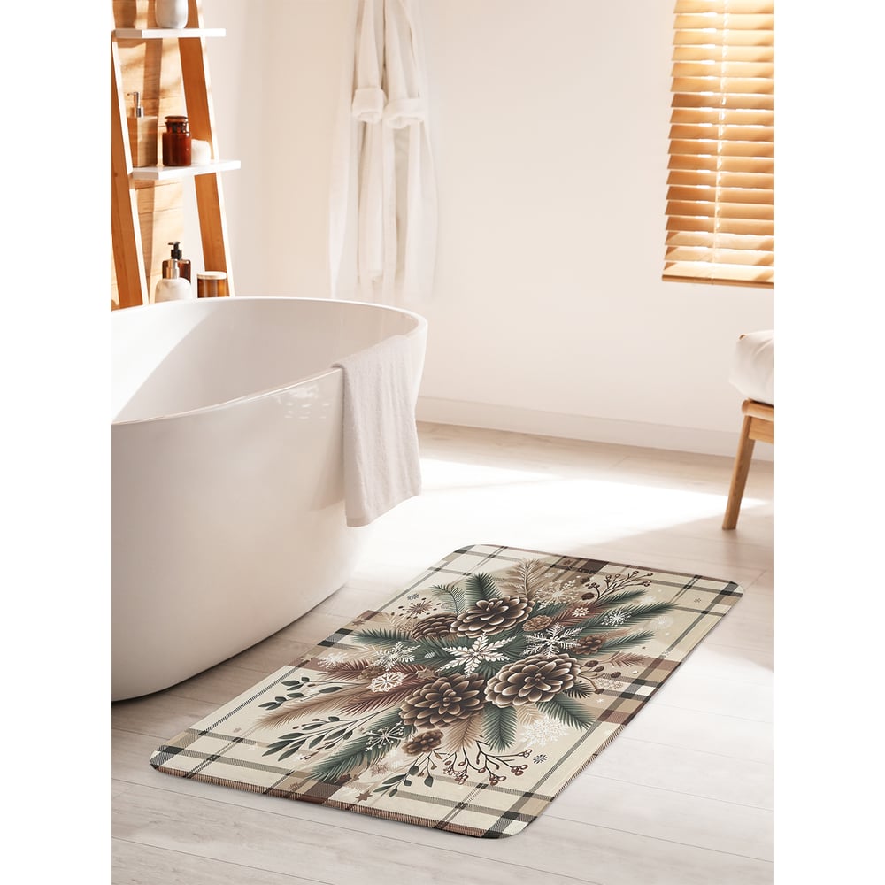 Изображение товара Коврик для ванной комнаты противоскользящий JoyArty 60x100 см серия Шишки в иголках