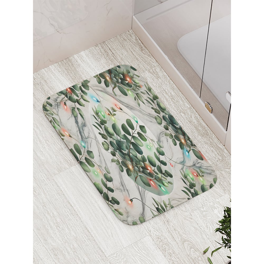 Изображение товара Коврик для ванной комнаты противоскользящий JoyArty Эвкалипт в огоньках 52x77 см