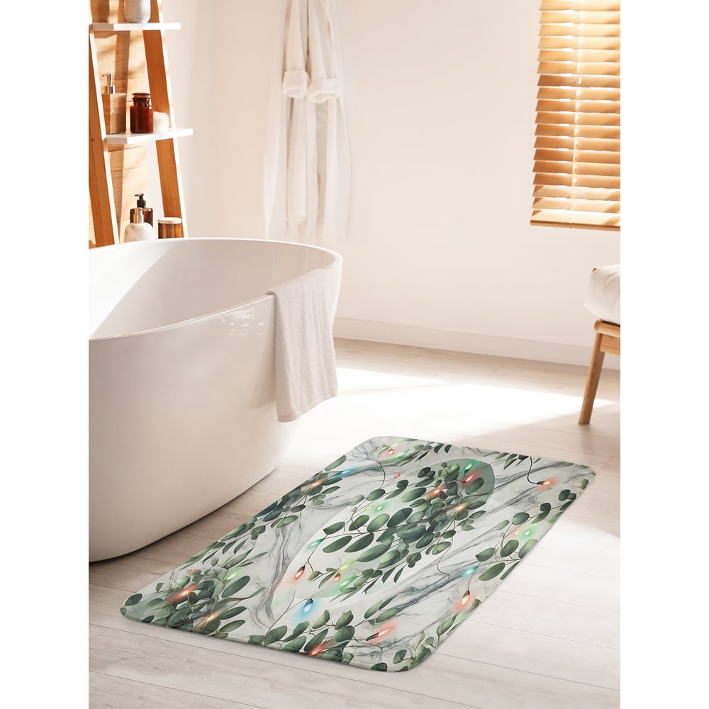 Изображение товара Коврик для ванной комнаты противоскользящий JoyArty Эвкалипт в огоньках 60x100 см