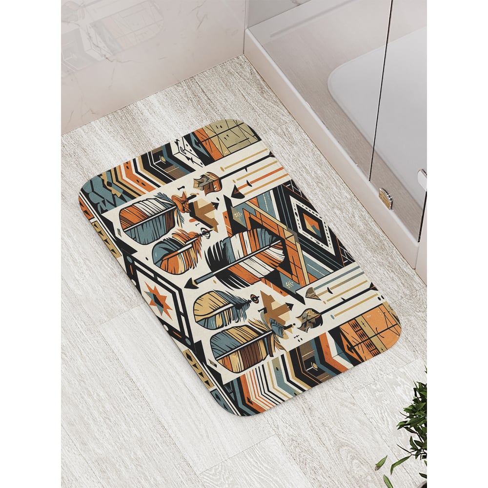 Изображение товара Коврик для ванной JoyArty Этнические узоры 52х77 см противоскользящий