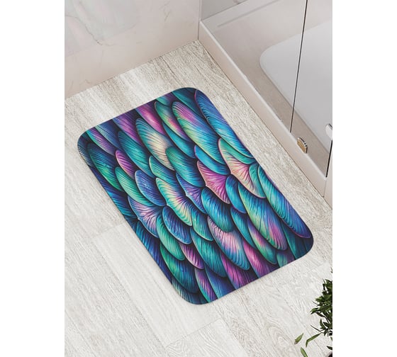 Изображение товара Коврик для ванной комнаты и туалета противоскользящий JoyArty "Чешуя дракона" 52x77 см bath_sd3432
