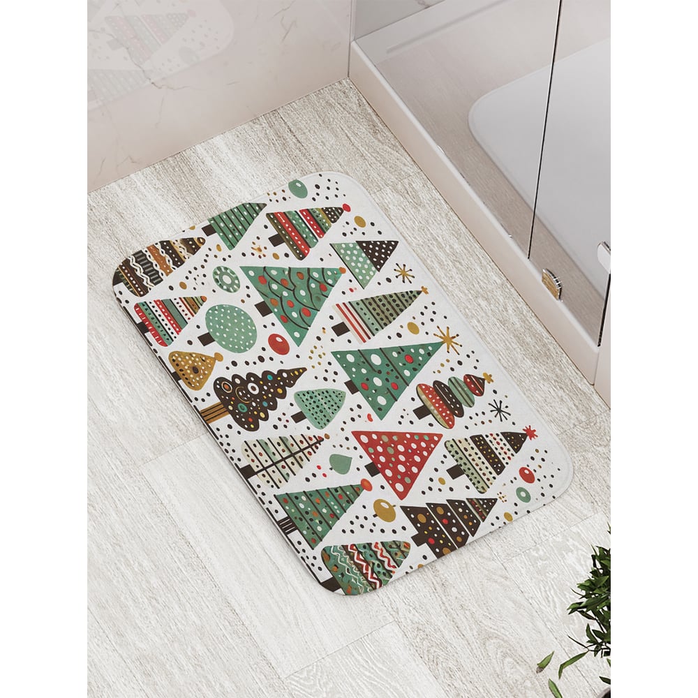 Изображение товара Коврик для ванной JoyArty Ярмарка елок 52x77 см противоскользящий