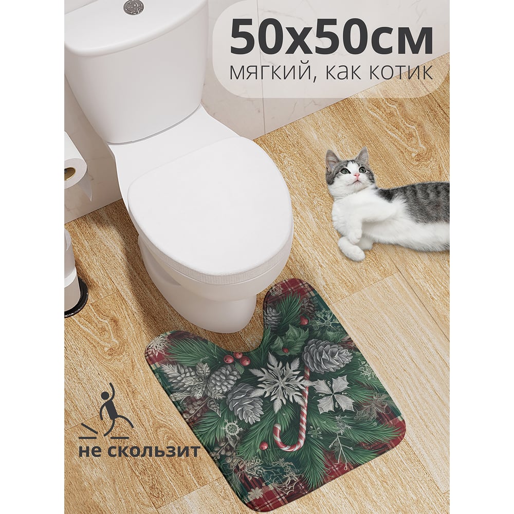 Изображение товара Коврик для туалета JoyArty Снежинки в иголках 50x50 см для зимнего декора
