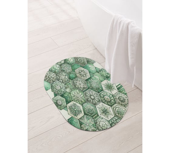 Изображение товара Коврик овальный для ванной и туалета JoyArty "Восточная плитка" 58x38 см, sbm_sd3575_58x38