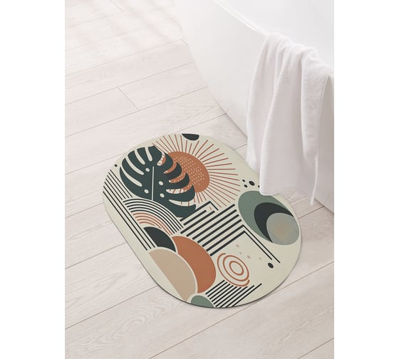 Изображение товара Коврик овальный для ванной и туалета JoyArty "Абстракция форм" 58x38 см, sbm_sd3547_58x38