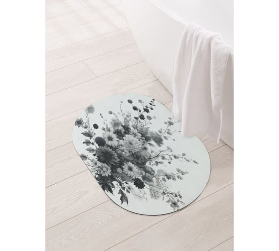 Изображение товара Коврик овальный для ванной и туалета JoyArty "Букет с поля" 58x38 см, sbm_sd3588_58x38