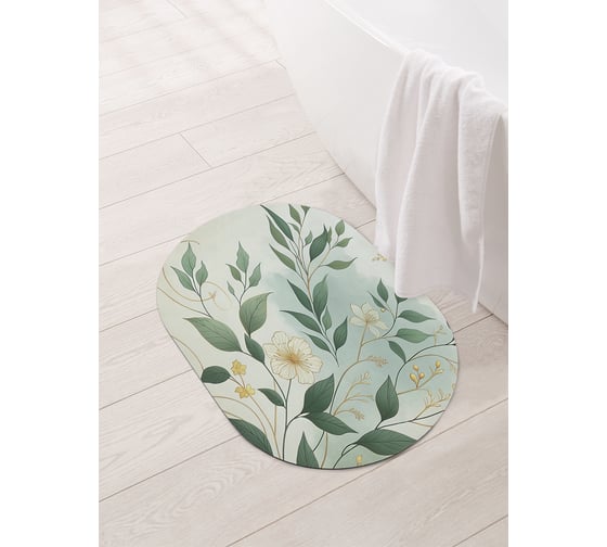 Изображение товара Коврик овальный для ванной и туалета JoyArty "Жасмин" 58x38 см, sbm_sd3585_58x38