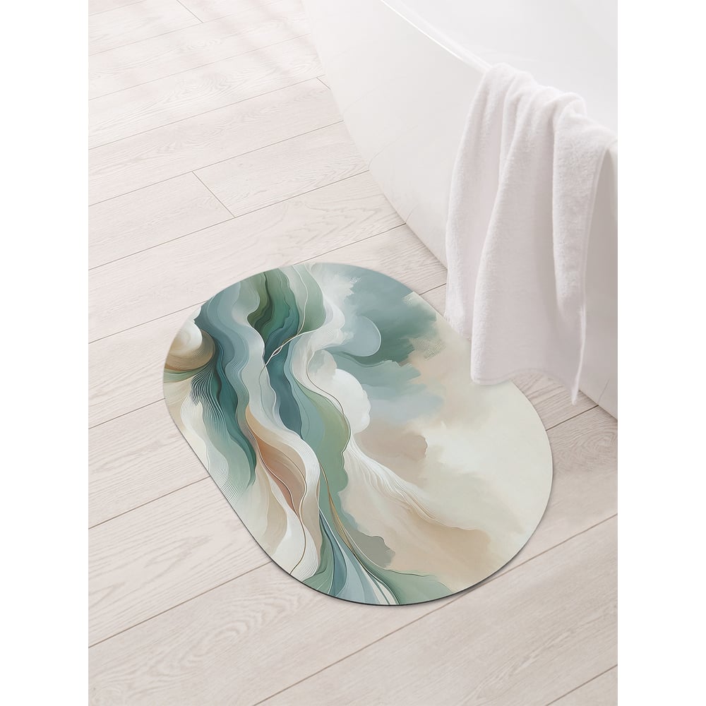 Изображение товара Коврик овальный для ванной и туалета JoyArty "Волна краской" 58x38 см, sbm_sd3472_58x38