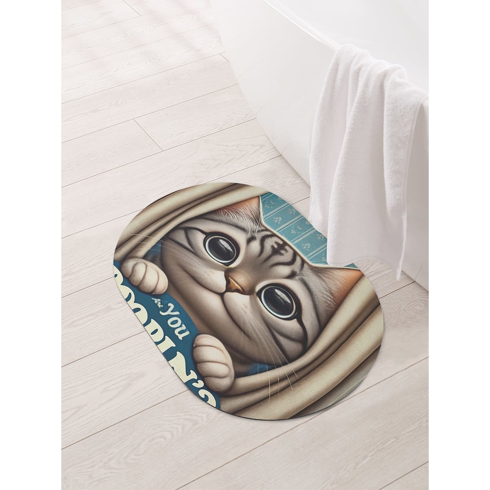 Изображение товара Коврик овальный для ванной и туалета JoyArty Большие глаза 58x38 см