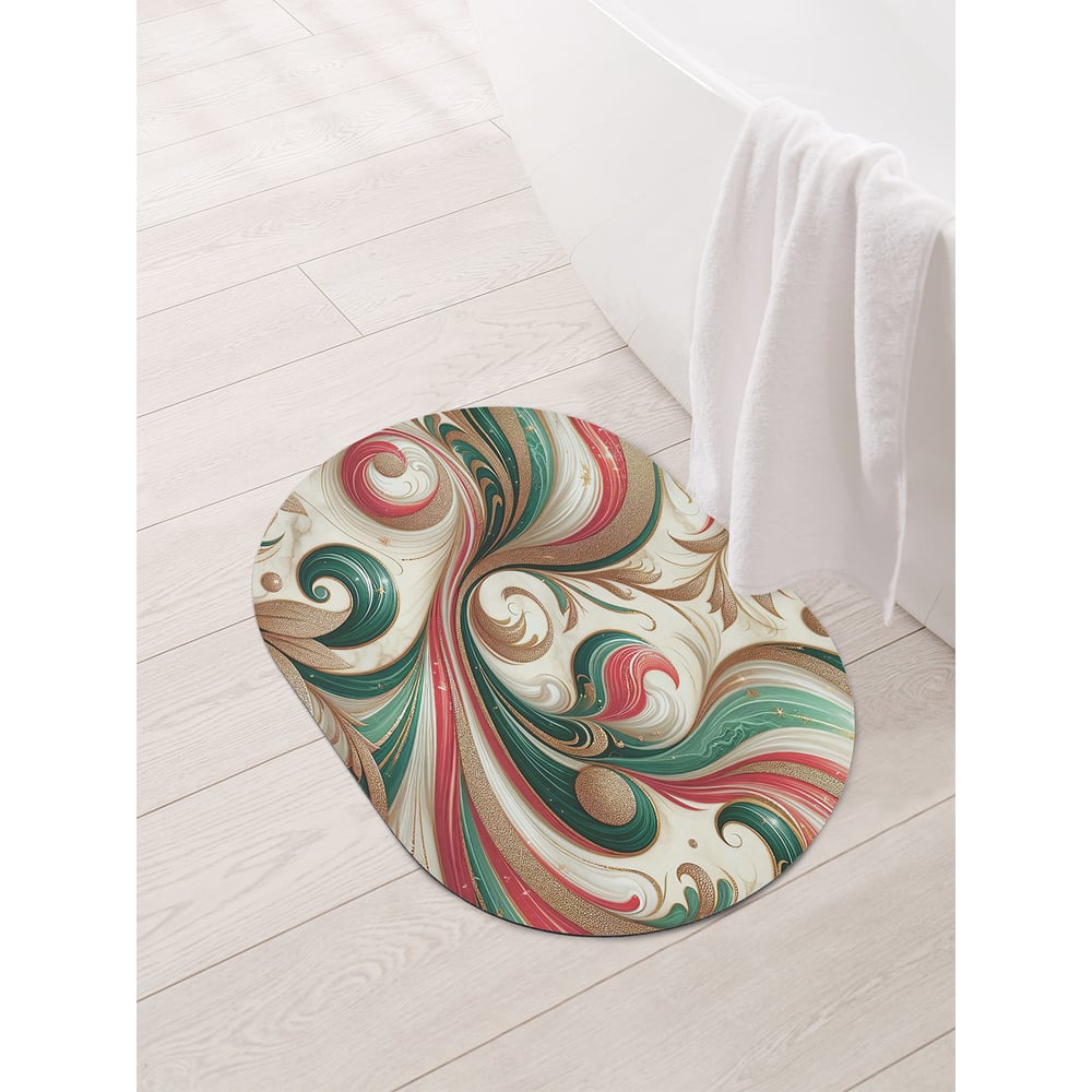 Изображение товара Коврик овальный для ванной и туалета JoyArty "Красочная роспись" 58x38 см, sbm_sd3923_58x38