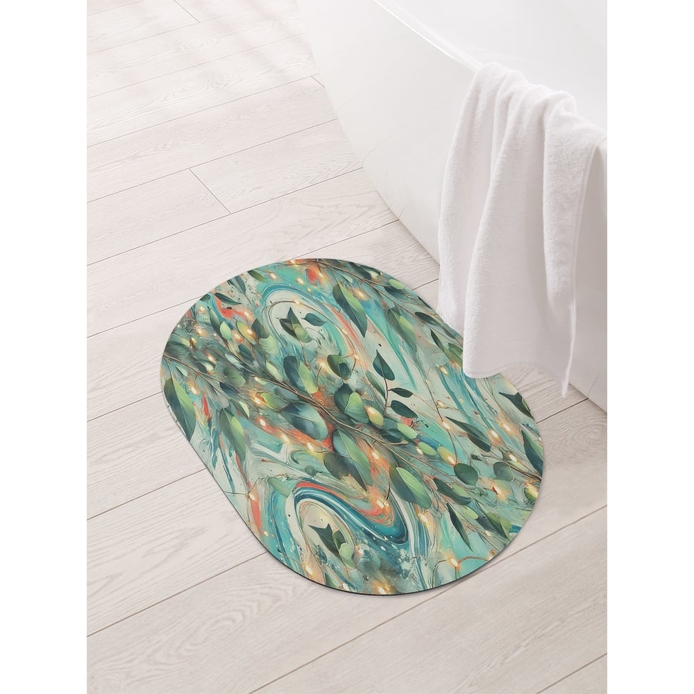 Изображение товара Коврик овальный для ванной и туалета JoyArty Красочные огни 58x38 см