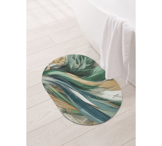 Изображение товара Коврик овальный для ванной и туалета JoyArty "Красочные мотивы" 58x38 см, sbm_sd3465_58x38