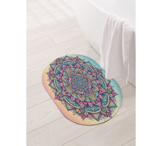 Изображение товара Коврик овальный для ванной и туалета JoyArty "Мандала" 58x38 см, sbm_sd3581_58x38