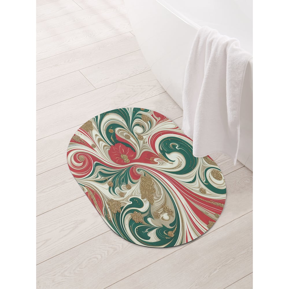 Изображение товара Коврик овальный для ванной и туалета JoyArty Хаотичные разводы 58x38 см